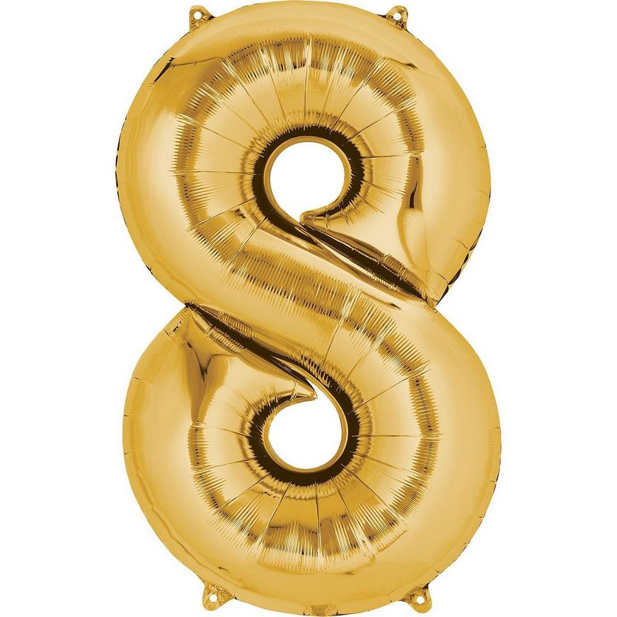 34in Gold Number Balloon (8)